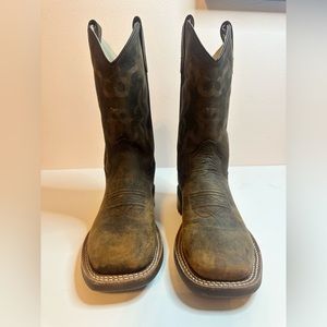 CODY JAMES BOYS' FULL-GRAIN LEATHER WESTERN BOOTS - SQUARE TOE SIZE 2.0-D